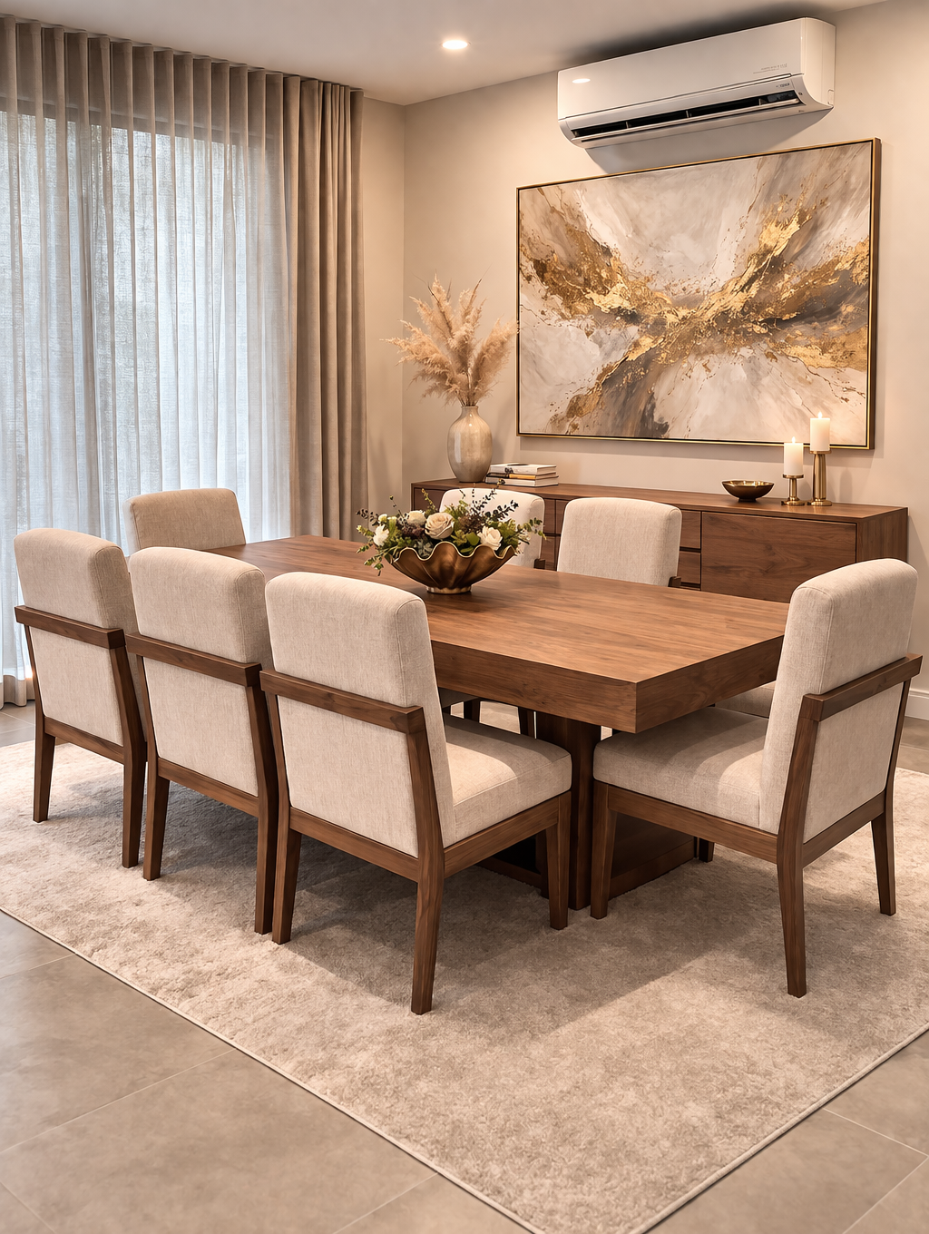 Comedor de 8 personas cubierta nogal pakán